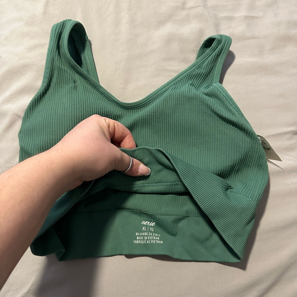 NWT Aerie Women's Ribbed Green Bralette - Picture 4 of 6